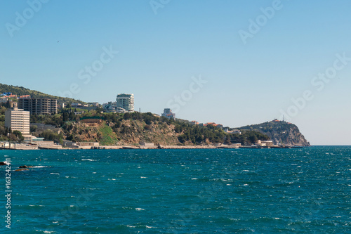 Yalta, the Republic of Crimea. View of the city from the sea.