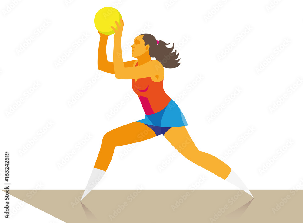 a young girl is a student netball player who attacks the opponent's ring