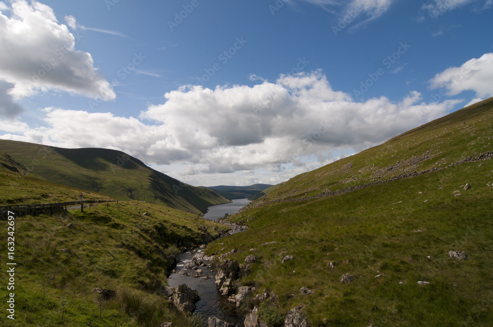 Looking from the top of Talla Water to Talla Water reservoir