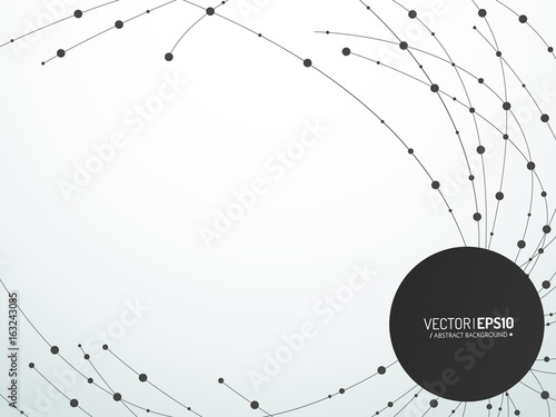 Connected Lines and dots. Network sign. Vector illustration