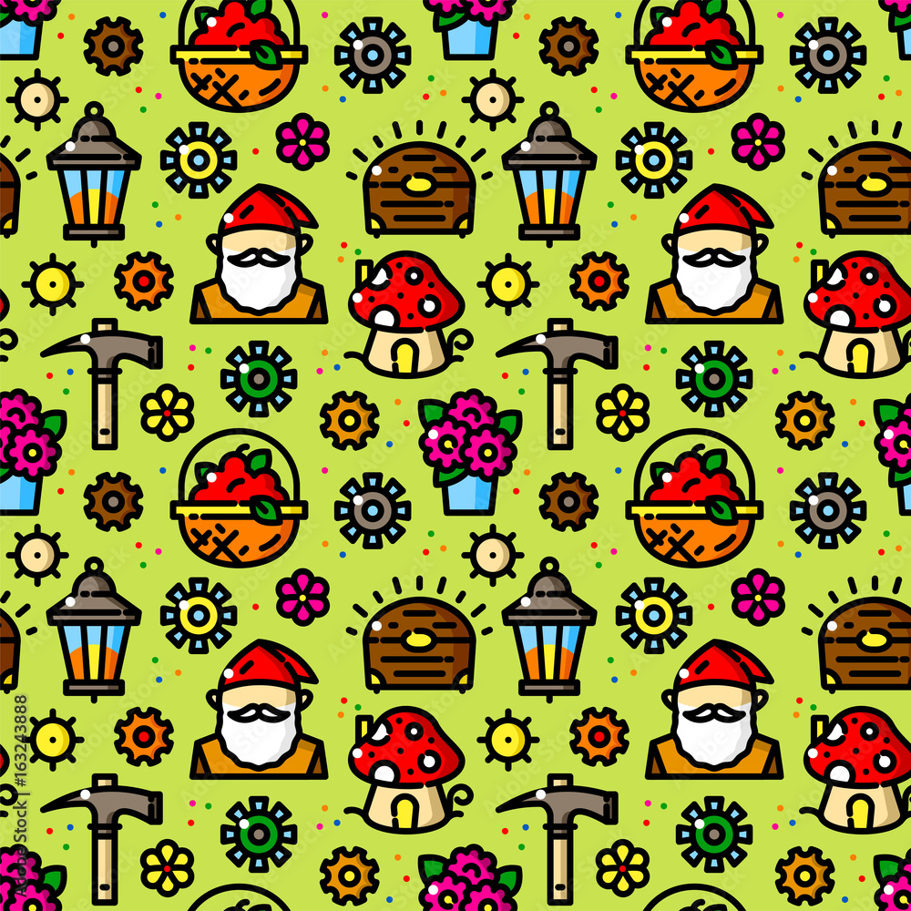 Gnomes seamless pattern vector illustration Gnomes seamless pattern vector illustration