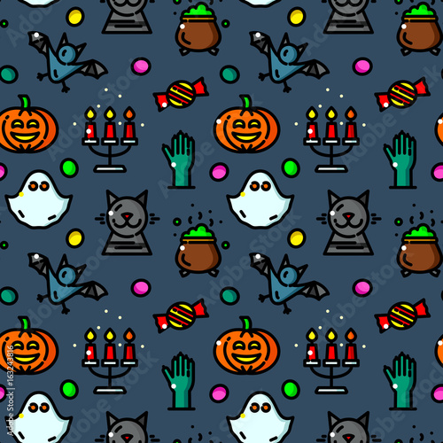 Halloween seamless pattern vector illustration