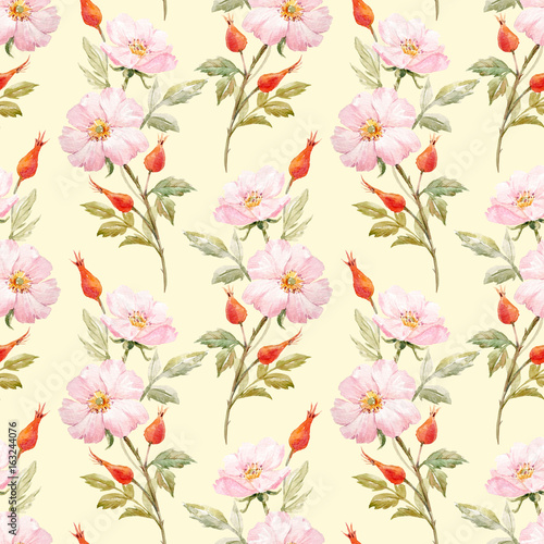 Watercolor floral summer pattern