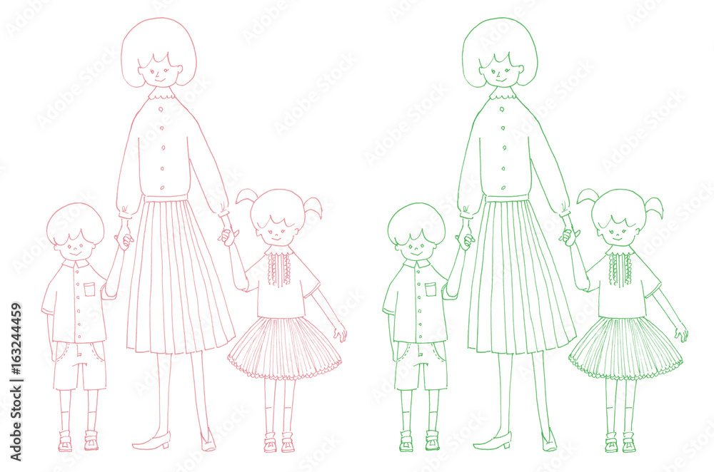 家族、お母さん、男の子、女の子 Family, mother, boy, girl 家族、お母さん、男の子、女の子 Family, mother, boy, girl