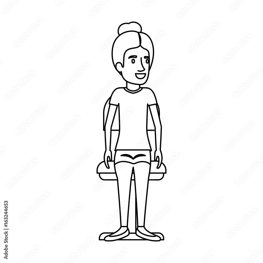 monochrome silhouette of woman with collected hair and sitting in chair vector illustration monochrome silhouette of woman with collected hair and sitting in chair vector illustration
