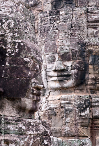 Ancient stone bas-relief of Prasat Bayon temple in Angkor Thom, Cambodia