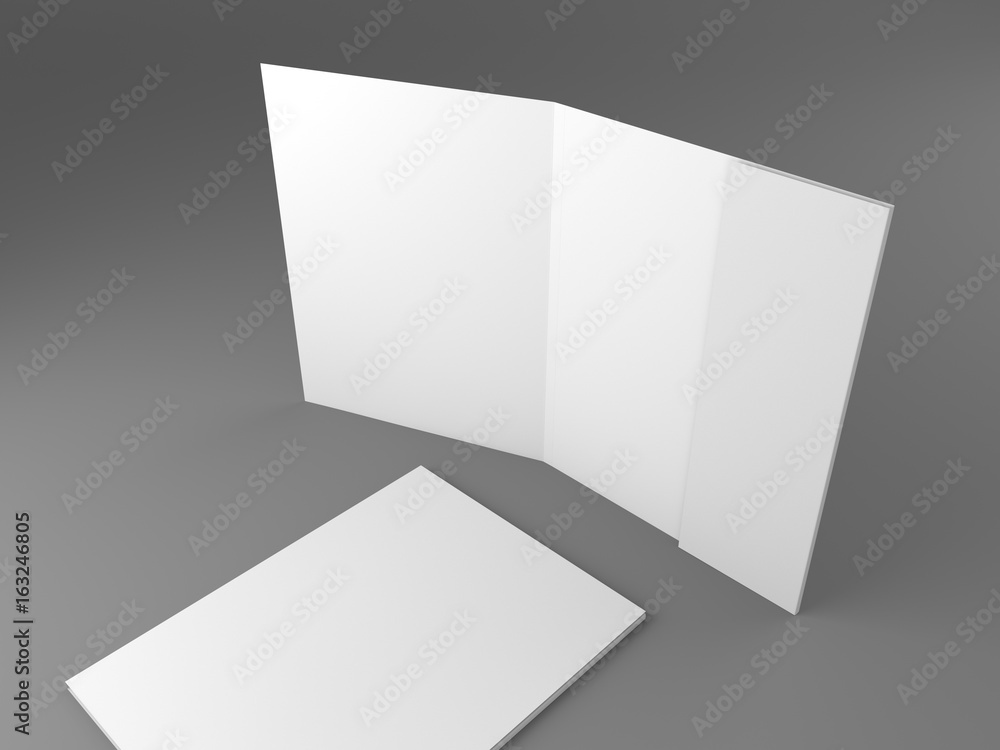 Closeup of two folders mock-up template on black background Closeup of two folders mock-up template on black background