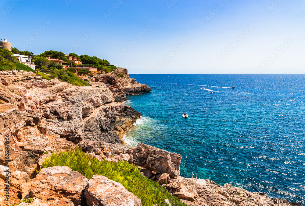 Beautiful seaside of Majorca island, Spain Mediterranean Sea, Balearic Islands