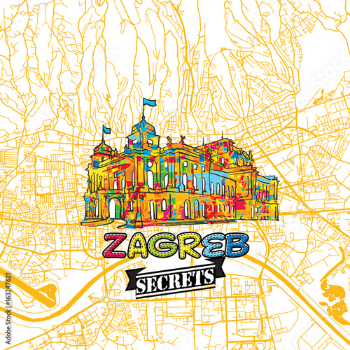 Zagreb Travel Secrets Art Map