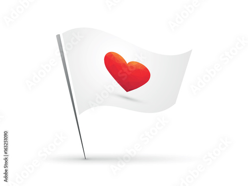 red heart symbol on flag