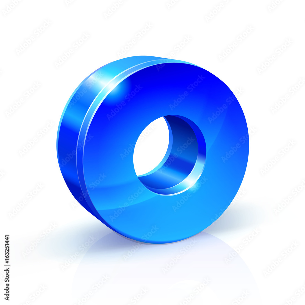 Glossy blue Zero 0 number. 3d Illustration on white background. Glossy blue Zero 0 number. 3d Illustration on white background.
