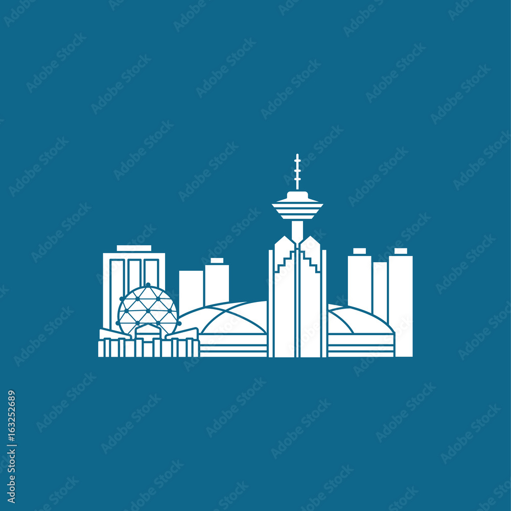 Fototapeta premium Vancouver Canada city silhouette icon
