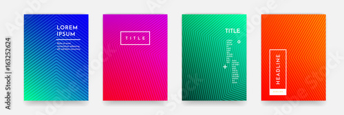 Abstract gradient color pattern texture for book cover template vector set