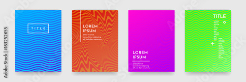 Wavy abstract pattern texture book brochure poster cover template vector set