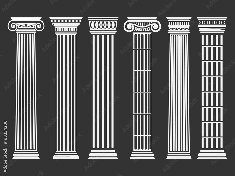 Roman and Greek columns set Roman and Greek columns set