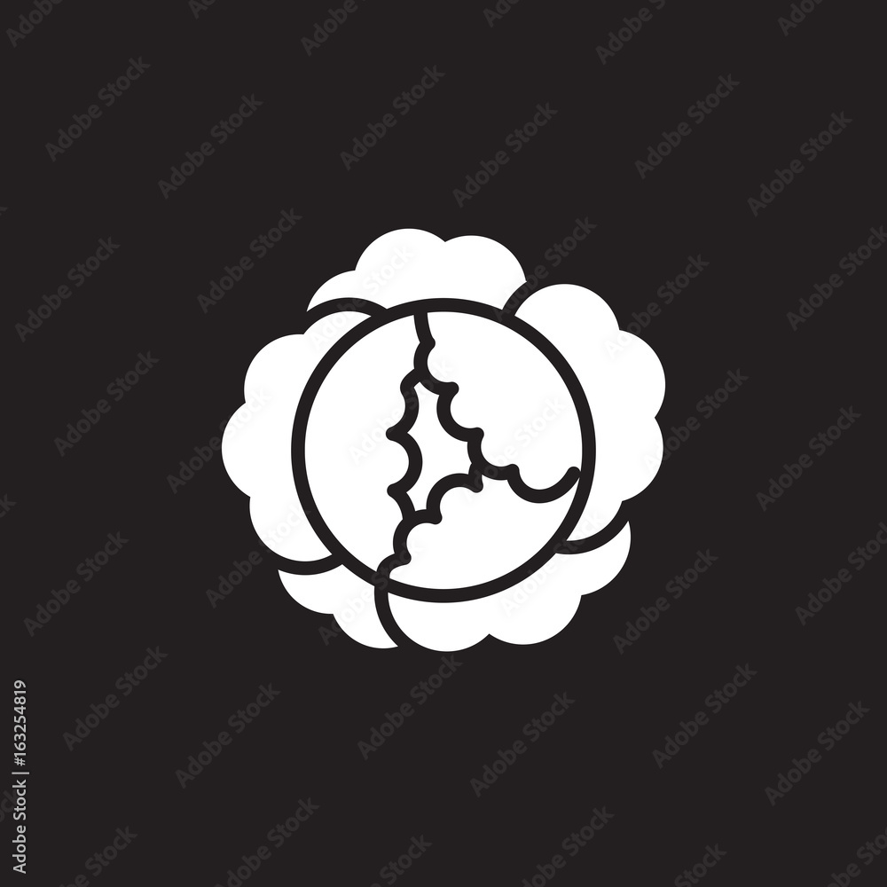 Cabbage icon vector, filled flat sign, solid pictogram isolated on black, logo illustration Cabbage icon vector, filled flat sign, solid pictogram isolated on black, logo illustration