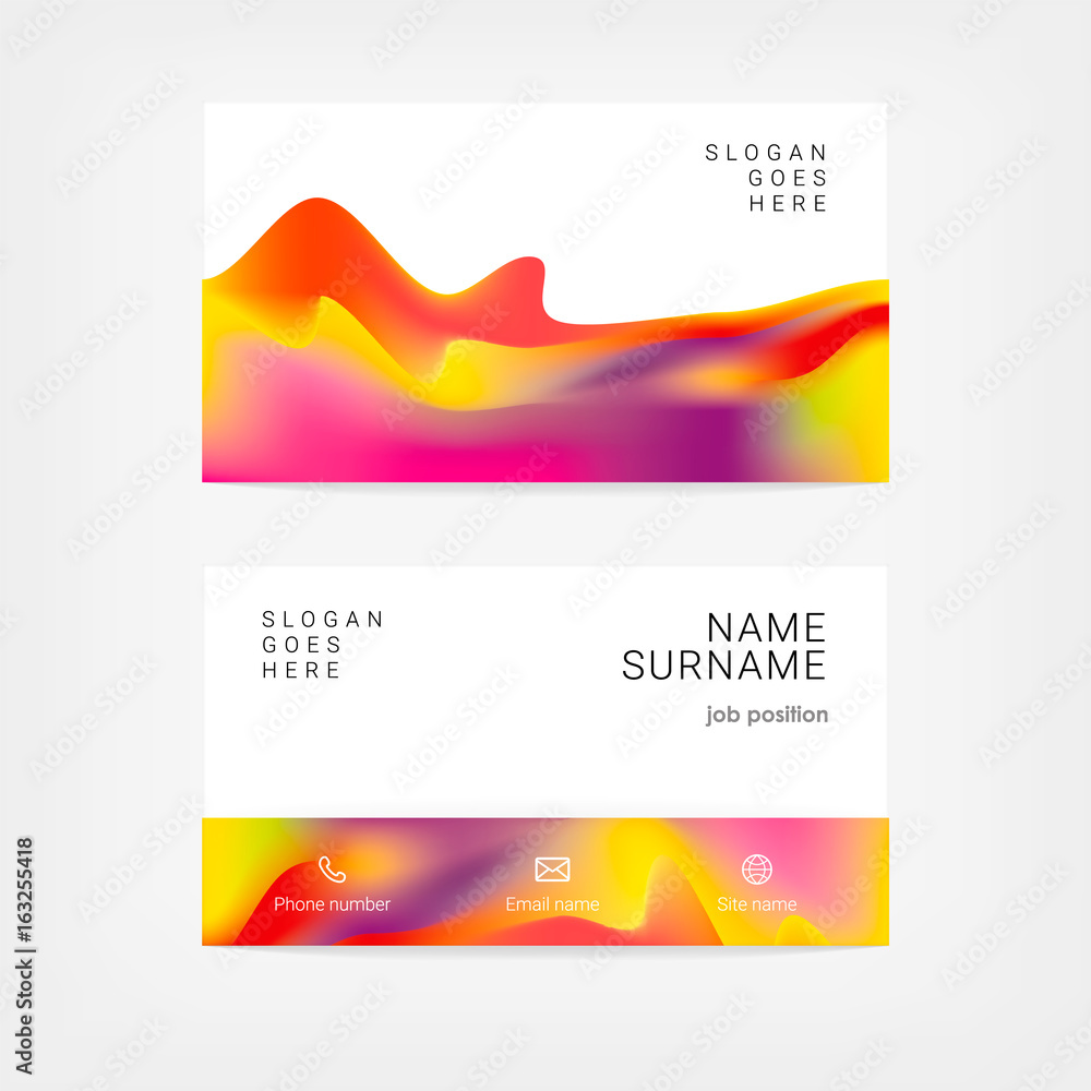 Fototapeta premium Color business card template.