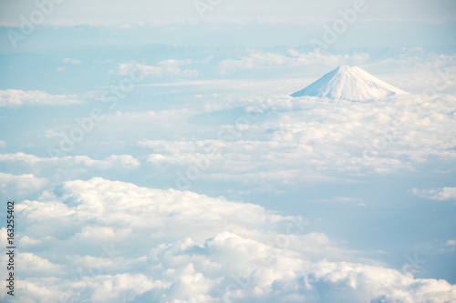 Fuji mountain in Japan with the group of cloud in the aerial view background © bankrx