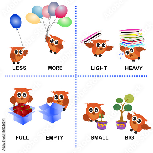 opposite word vector background for preschool (question answer build destroy dirty clean weak strong)