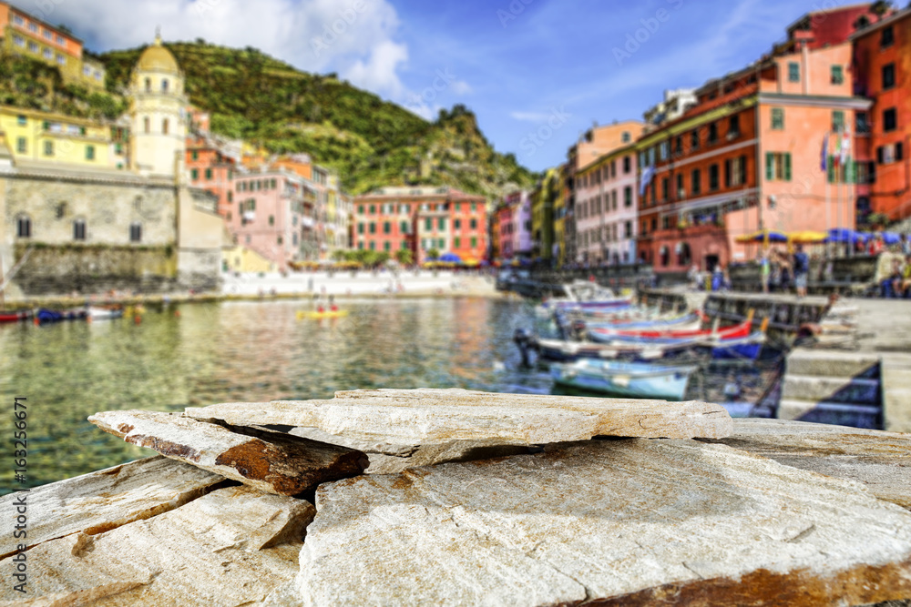 summer background and landscape of vernazza 