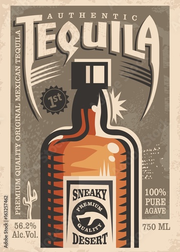 Tequila promotional retro poster design