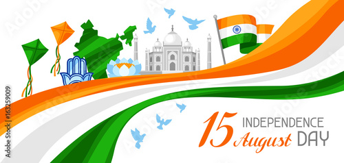India Independence Day banner. Celebration 15 th of August