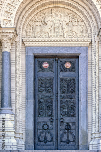 Iron door of  of Naval Cathedral of Saint Nicholas in Kronstadt © Igor Groshev