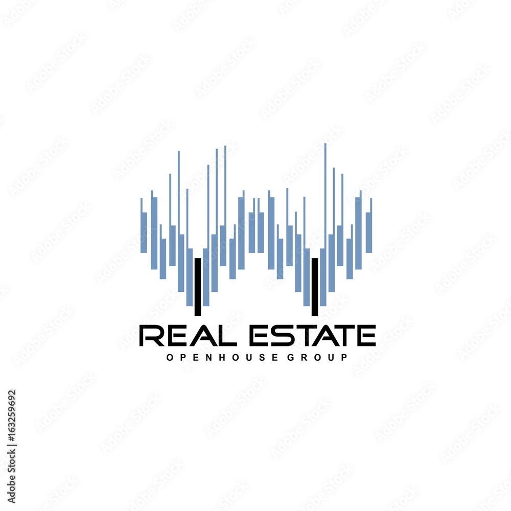 Logo template real estate, apartment, condo, house, rental, business. brand, branding, logotype, company, corporate, identity. Clean, modern and elegant style design.