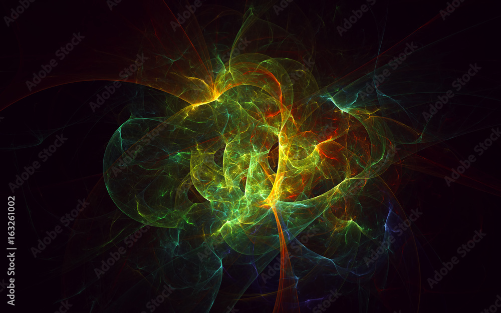 Obraz premium 3D rendering abstract fractal light background