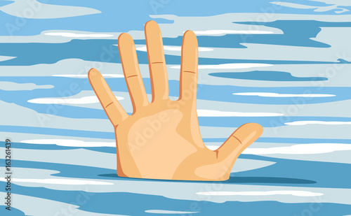 Hand of a sinking man. Hopelessness