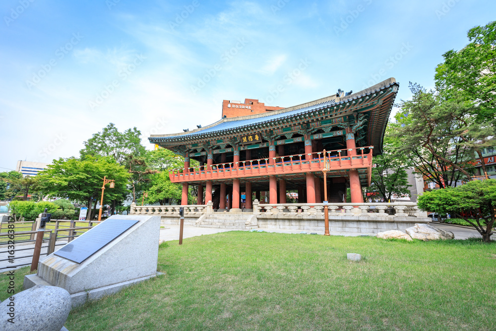Bosingak Bell Pavillion on Jun 19, 2017 in Seoul, South Korea
