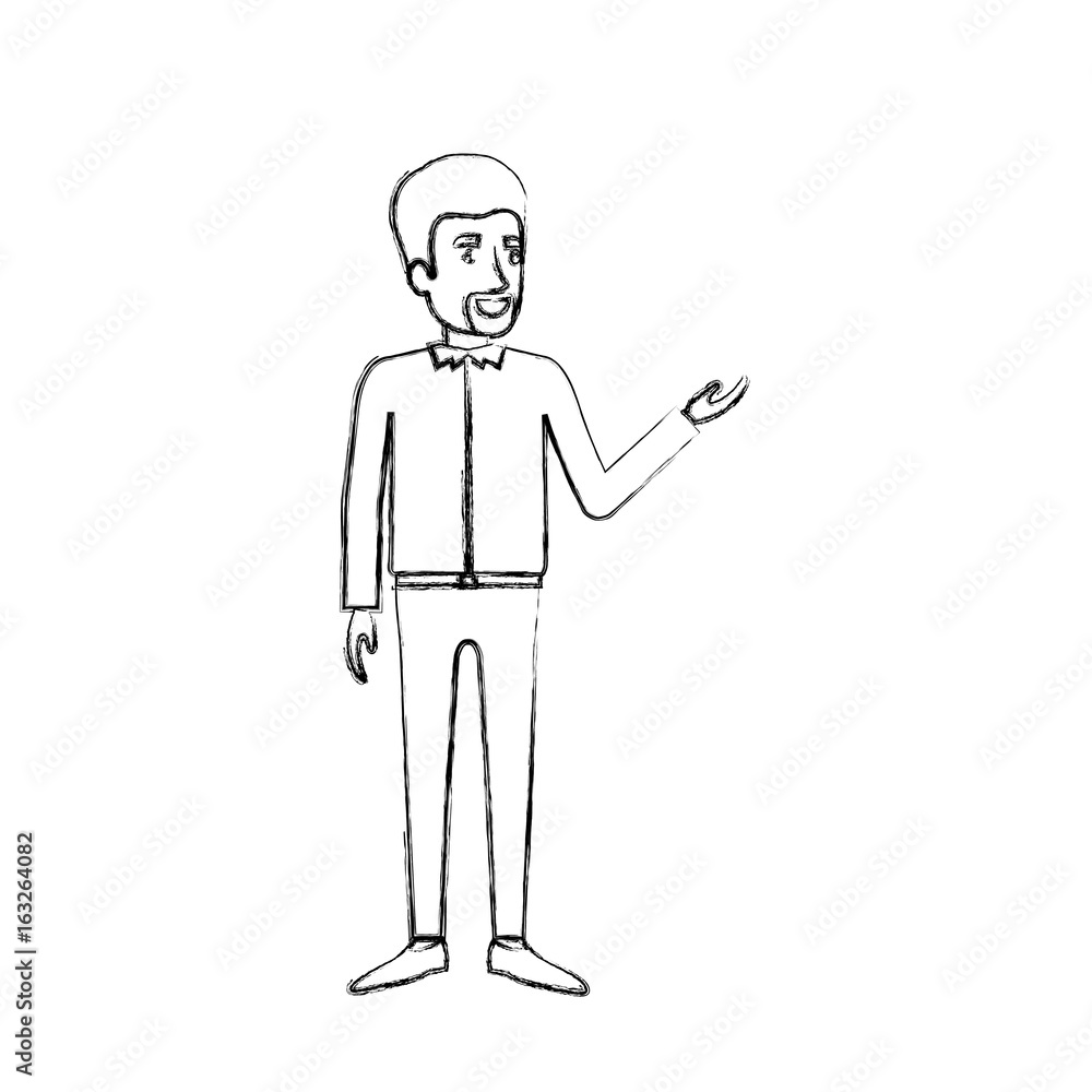 blurred silhouette of man with van dyke beard standing in formal clothes vector illustration blurred silhouette of man with van dyke beard standing in formal clothes vector illustration
