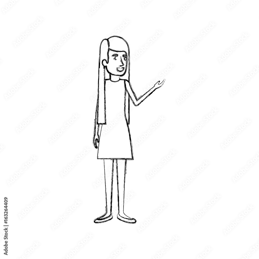 blurred silhouette of woman standing with straight long hair in dress vector illustration blurred silhouette of woman standing with straight long hair in dress vector illustration
