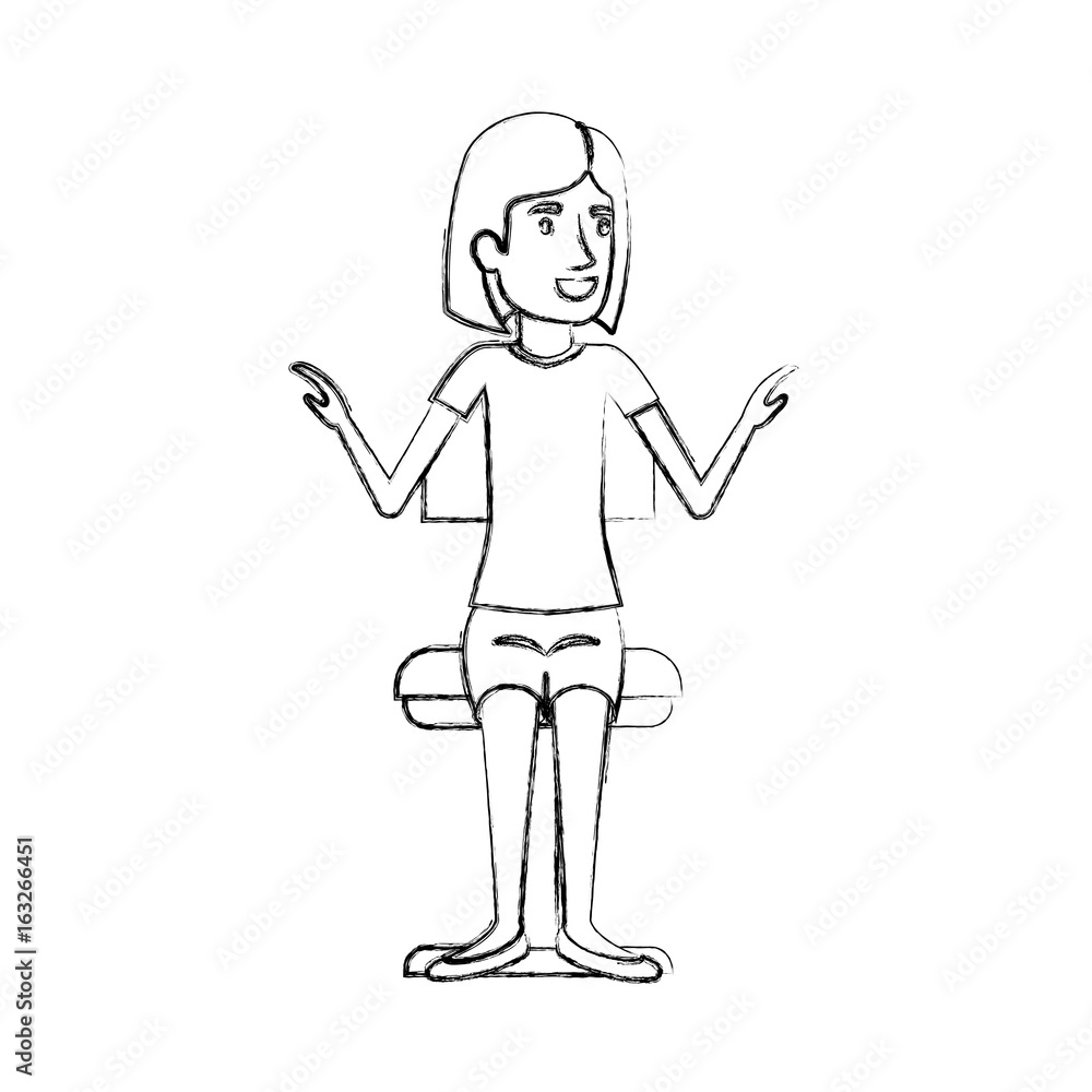blurred silhouette of woman with short hair and sitting in chair vector illustration blurred silhouette of woman with short hair and sitting in chair vector illustration
