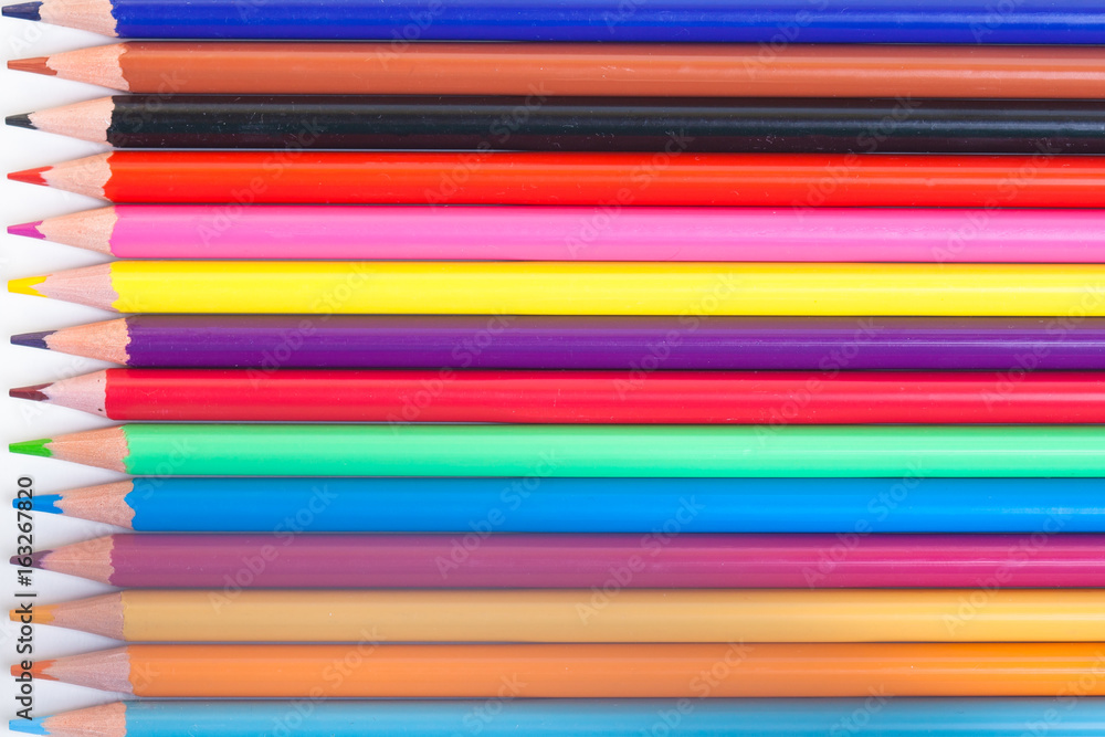 Rainbow of colored pencils. A drawing tool. Wooden objects for creativity Rainbow of colored pencils. A drawing tool. Wooden objects for creativity