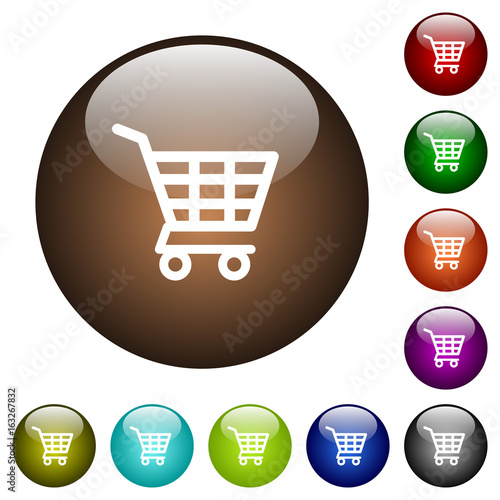 Shopping cart color glass buttons
