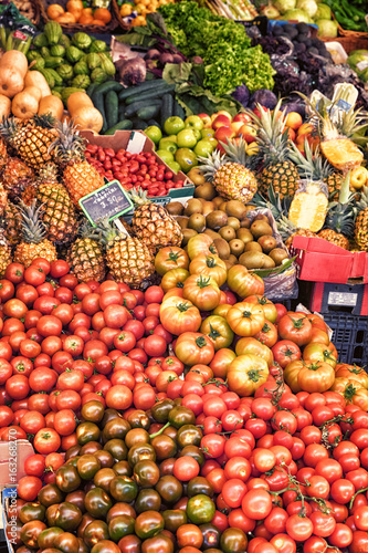 Fototapeta Naklejka Na Ścianę i Meble -  Fruits and Vegetables on the Market, Tenerife, Sta. Cruz