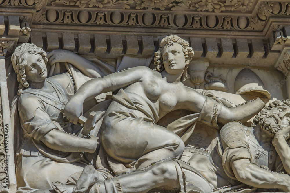 Architectural details at the Milan Cathedral, Italy