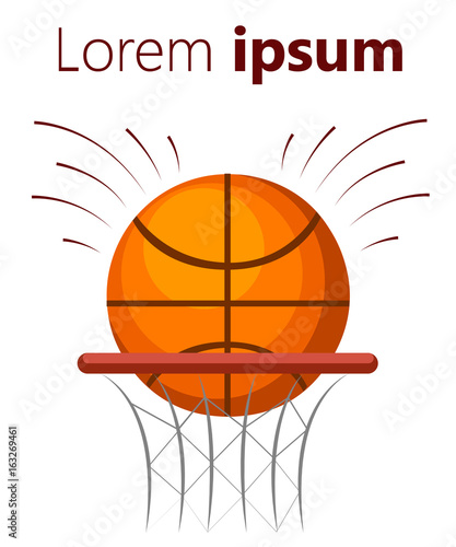 Basketball ball. Vector illustration isolated on white background. Web site page and mobile app design vector element.