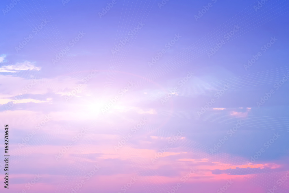 colorful sun sky as background