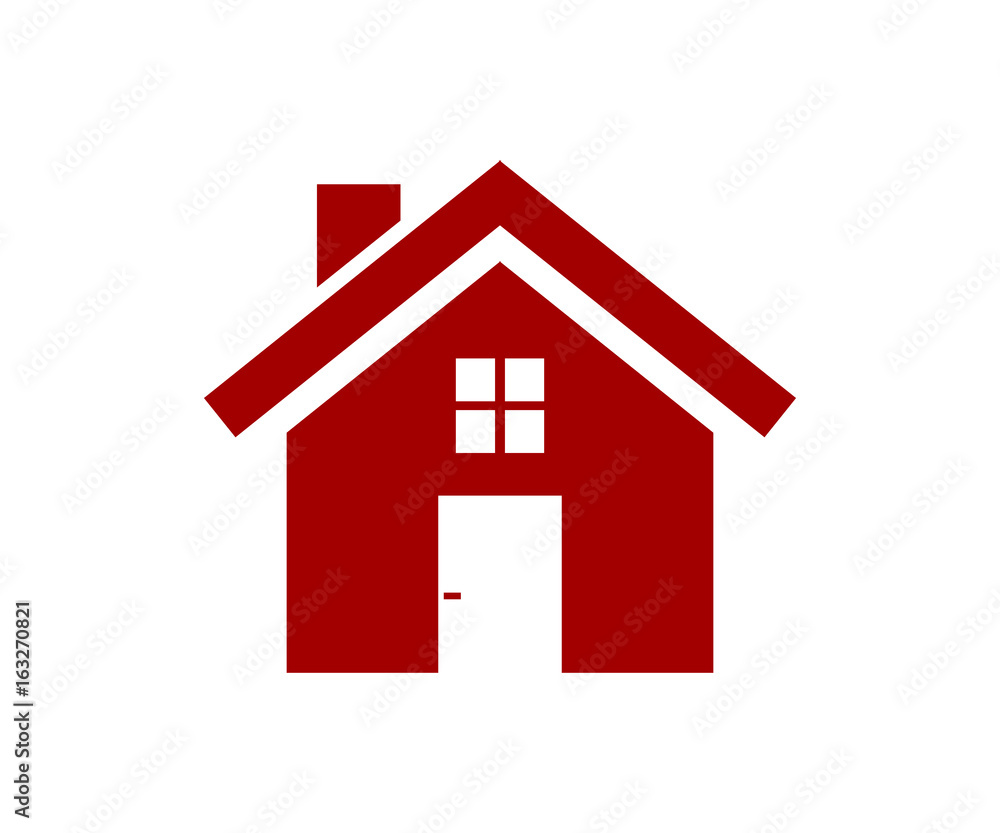 Red House Symbol On A White Background Stock Photo, Picture and Royalty  Free Image. Image 27885419.