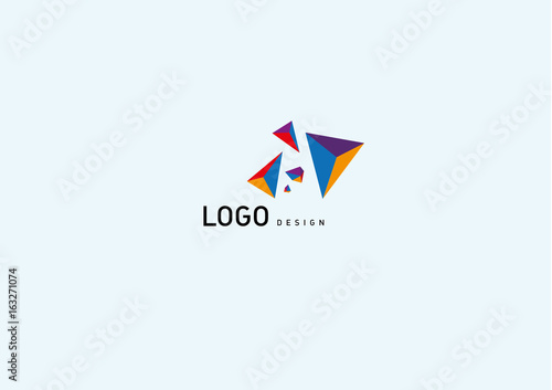 Free Download Creative logo multicolored geometric crystals - GFXLoad
