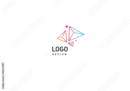 Creative logo multicolored geometric crystals