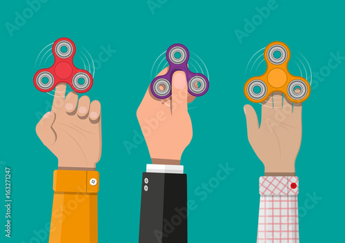 Hand spinner. Antistress toy, fidget spinner.