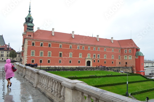 Side Street View of Royal Castle in Warsaw, Poland