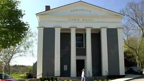 Town Hall building Sandwich village Cape Cod recently renovated federal style architecture photo