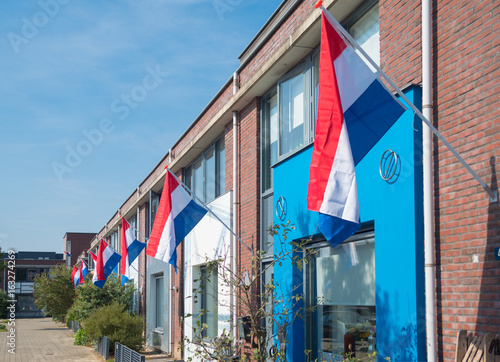 dutch flags in the street