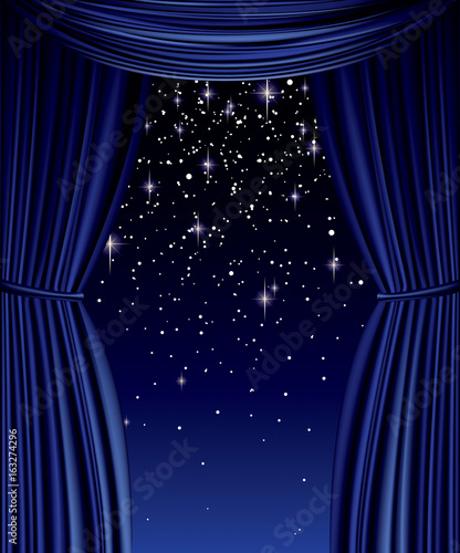 Blue vector curtain