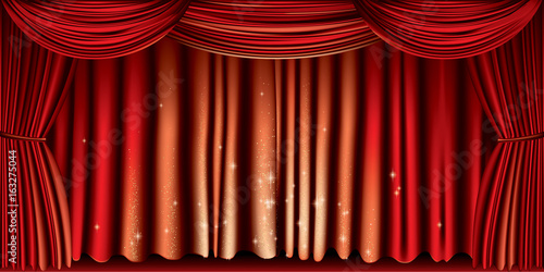 Large red curtain