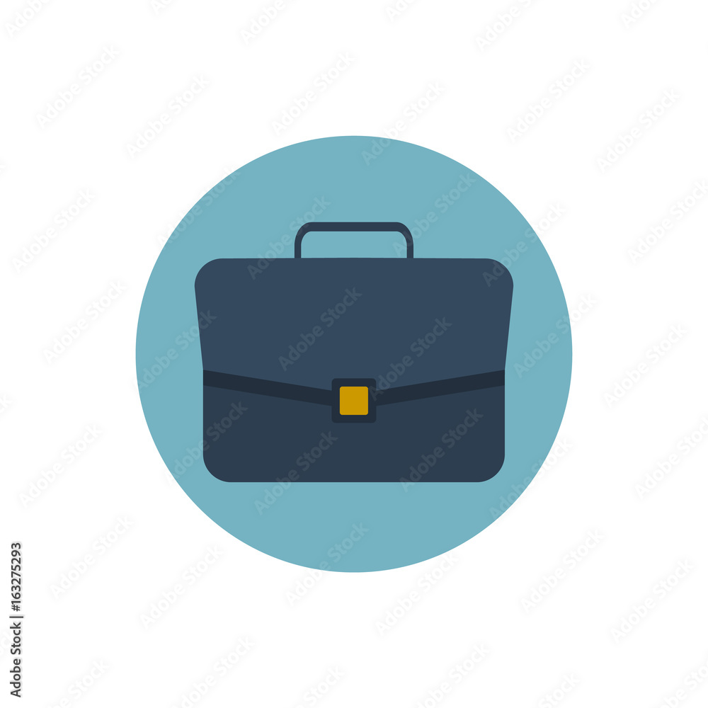 Business classical suitcase. Flat style icon. Vector illustration Business classical suitcase. Flat style icon. Vector illustration